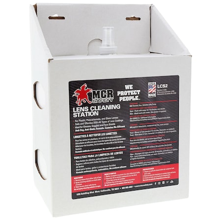 Mcr Safety Glasses, Lens Cleaning Station, 4PK LCS2